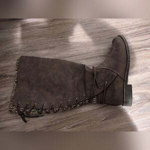Over the calf boot Chocolate Brown Boot‎ With Faux Liner